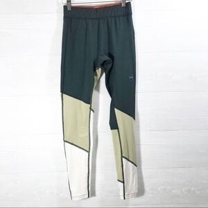 Janji Dark Green and Beige Panel Leggings
